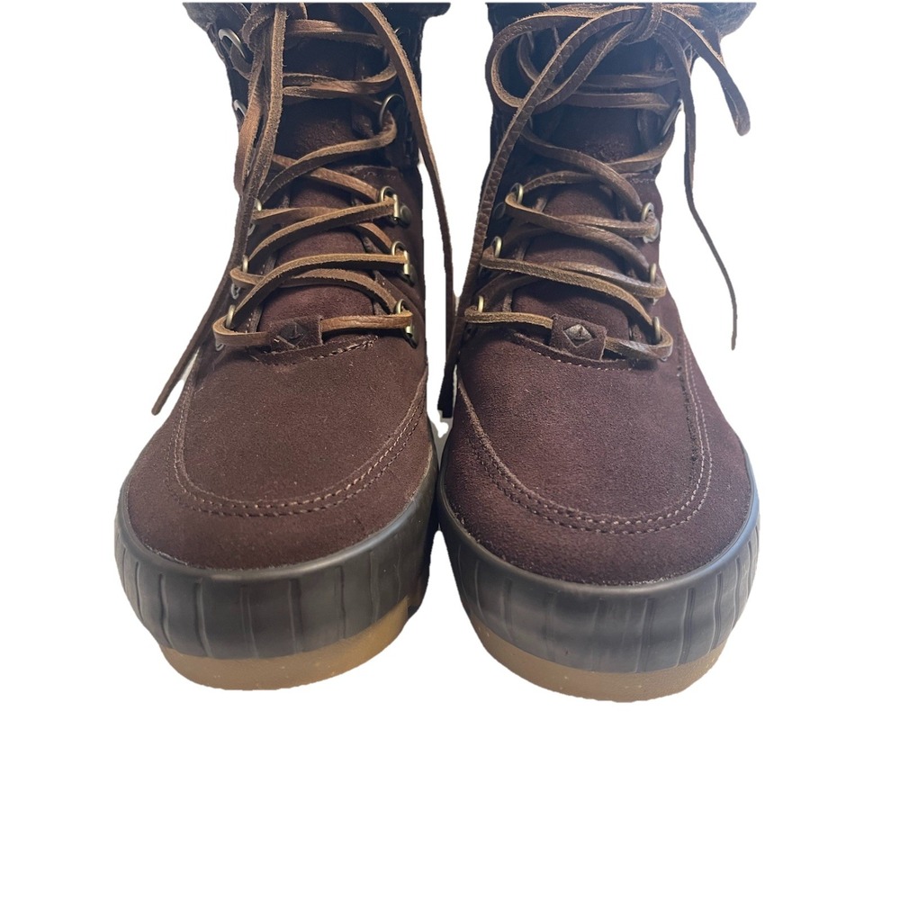 Sperry Women's Boots Torrent Lace Up Brown Leather Faux Fur Trim Winter Size 9.5 - Picture 9 of 16